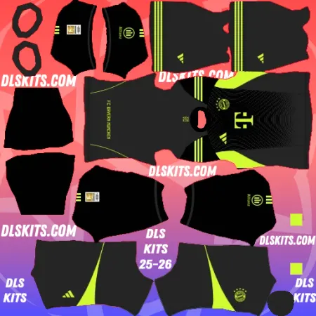 Bayern Munich 2025-26 Goalkeeper Away Dream League Soccer Kits For DLS 25