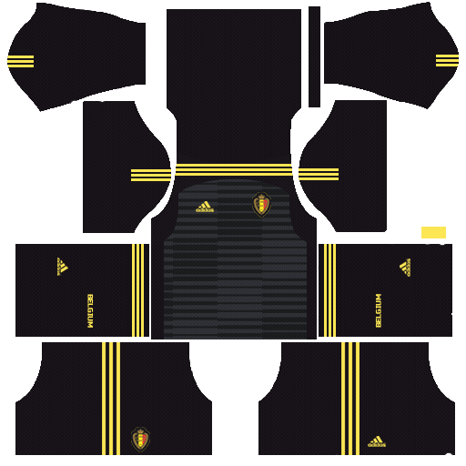 World Cup 2018 Dream League Soccer Kits Belgium with Logo URL Belgium Goalkeeper Dream League Soccer Kits 2018 World Cup 512x512 URL