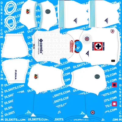 DLS Cruz Azul Away Kit 2024 Dream League Soccer