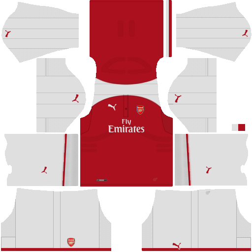 Dream League Soccer Arsenal Kit & Logo 2017-2018 {Arsenal DLS Kits} Dream League Soccer Arsenal Home Kits 2018 512x512