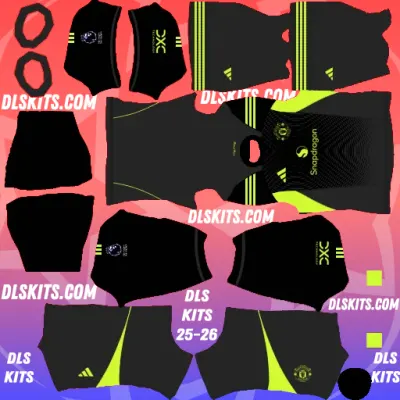 Manchester United 2025-26 Dream League Soccer Kits For DLS 26 Goalkeeper Home Dream League Soccer Kits Manchester United 2025-26 for DLS 25