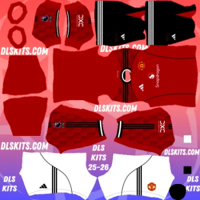 Manchester United 2025-26 Dream League Soccer Kits For DLS 26 Home Manchester United 2025-26 Dream League Soccer Kits DLS 25