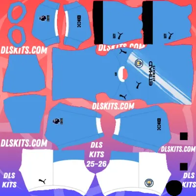 Manchester City 2025-26 Dream League Soccer Kits For DLS 26 Manchester City 2025-26 Home Kit Dream League Soccer Kits For DLS 25